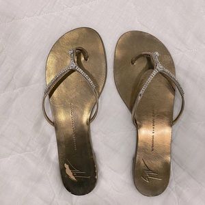 Giuseppe Zanotti Bronze crystal sandals